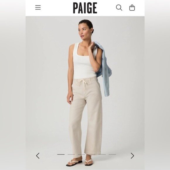 NWT Size 32 - Paige Arellia Ankle Barrel Leg Jean Cotton, Vintage Pumice Stone - Picture 6 of 16
